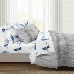 Brand new 😀 Lush Decor 6pc Rowley Birds Patterned Sheet Set - Lush Décor Yellow/blue ⌛