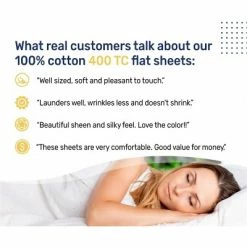 Coupon ❤️ Flat Sheet | Soft 400 Thread Count 100% Cotton Sateen by California Design Den 🌟 -Sheets & Pillowcases Sales Shop unnamed file 4299