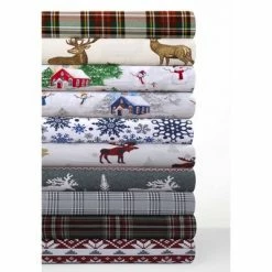 Best reviews of 💯 Tribeca Living Printed Cotton Flannel Extra Deep Pocket Sheet Set Red/gray 😍