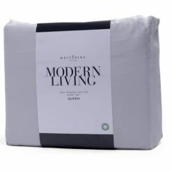 Flash Sale 👍 Split King 300 Thread Count Organic Cotton Solid Sheet Set with 19" Pocket - Modern Living Blue 💯