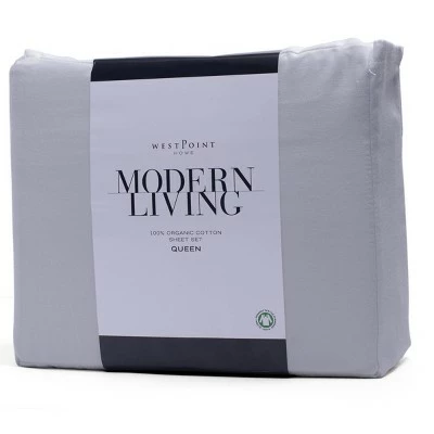 Flash Sale π Split King 300 Thread Count Organic Cotton Solid Sheet Set with 19" Pocket - Modern Living Blue π― 1 Flash Sale π Split King 300 Thread Count Organic Cotton Solid Sheet Set with 19" Pocket - Modern Living Blue π―