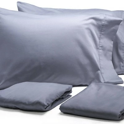 Flash Sale π Split King 300 Thread Count Organic Cotton Solid Sheet Set with 19" Pocket - Modern Living Blue π― 2 Flash Sale π Split King 300 Thread Count Organic Cotton Solid Sheet Set with 19" Pocket - Modern Living Blue π― - Image 2