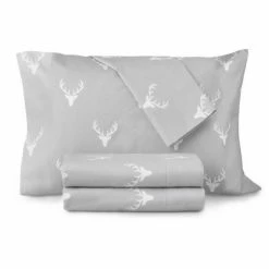 Promo 👏 Printed Flannel Sheet Set Deer - Martha Stewart 🔔