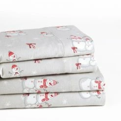 Coupon 🧨 The Lakeside Collection Lakeside Flannel Snowman Sheets Set - Christmas Bed Accent 🧨