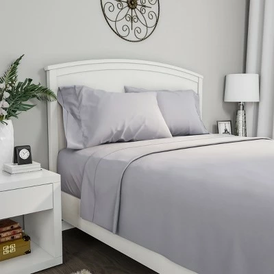 Brand new ๐ Hastings Home Brushed Microfiber Sheet Set With Pillowcase, Flat, and Fitted Sheets - Twin, 3-Piece, Silver Gray ๐ 1 Brand new ๐ Hastings Home Brushed Microfiber Sheet Set With Pillowcase, Flat, and Fitted Sheets - Twin, 3-Piece, Silver Gray ๐