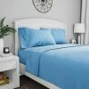 Brand new ✔️ Hastings Home 4-pc Brushed Microfiber Sheet Set With 1 Fitted Sheet, 1 Flat Sheet, and 2 Pillowcases - Queen Size, Blue 🧨
