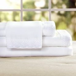 Coupon 🔔 The Lakeside Collection Lakeside Farmhouse Prairie Lace Trim Bed Sheet Set with Pillowcases 👍 -Sheets & Pillowcases Sales Shop unnamed file 4704