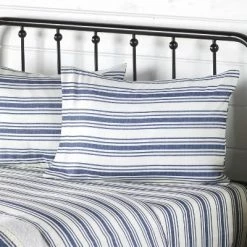 Best Sale 💯 The Lakeside Collection Lakeside Striped Farmhouse Bed Sheet Set with Pillowcases - 4 Pieces 🔥