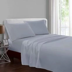 Best Sale 👍 BOSTON LINEN CO. Percale Solid Sheet Set - Boston Linen Co Light Gray 🔔