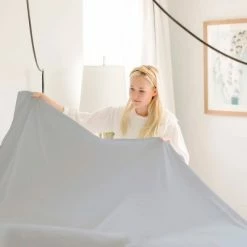 Best Sale 👍 BOSTON LINEN CO. Percale Solid Sheet Set - Boston Linen Co Light Gray 🔔 -Sheets & Pillowcases Sales Shop unnamed file 4864