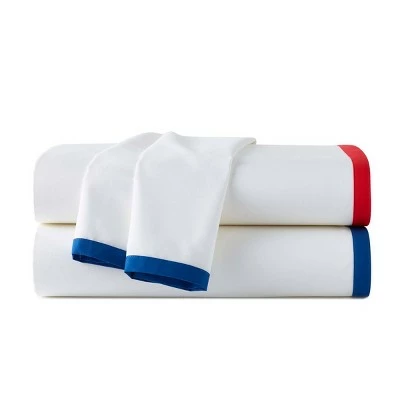 Cheap π₯ Clean AF Contrast Hem Sheet Set - Martex White/red π 2 Cheap π₯ Clean AF Contrast Hem Sheet Set - Martex White/red π - Image 2