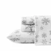 Best Sale 🔥 Plush Fleece Sheet Set - Eddie Bauer Tossed Snowflake 🌟