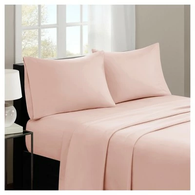 Hot Sale ⭐ Madison Park Queen 3M Microcell All Season Moisture Wicking Lightweight Sheet Set Blushing 🎉 1 Hot Sale ⭐ Madison Park Queen 3M Microcell All Season Moisture Wicking Lightweight Sheet Set Blushing 🎉