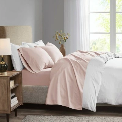 Hot Sale ⭐ Madison Park Queen 3M Microcell All Season Moisture Wicking Lightweight Sheet Set Blushing 🎉 3 Hot Sale ⭐ Madison Park Queen 3M Microcell All Season Moisture Wicking Lightweight Sheet Set Blushing 🎉 - Image 3