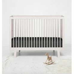 Best Pirce 💯 Bacati - Black Pin Dots 100 percent Cotton Universal Baby US Standard Crib or Toddler Bed Fitted Sheet 😀 -Sheets & Pillowcases Sales Shop unnamed file 502
