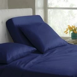 Wholesale 👍 Split King 300 Thread Count Organic Cotton Solid Sheet Set with 15" Pocket - Modern Living Blue 🔥 -Sheets & Pillowcases Sales Shop unnamed file 5026