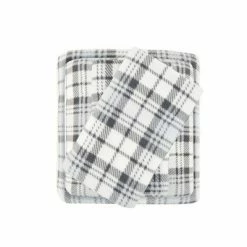 Cheap 🎁 True North By Sleep Philosophy Micro Fleece Sheet Set (Twin) Gray Plaid ❤️