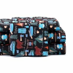 Flash Sale 🎁 The Lakeside Collection Lakeside Campsite Sheet Set with Retro, Rustic Camping Print 🔥 -Sheets & Pillowcases Sales Shop unnamed file 5111