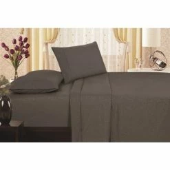 Flash Sale 🌟 Plazatex Vine Print 90GSM Brushed Microfiber Soft Wrinkle Free Sheet Set Gray 🔔