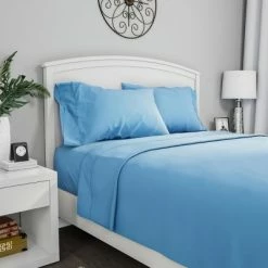 Wholesale ⌛ Hastings Home 4-Piece Microfiber Sheet Set, Full Size - Blue 💯
