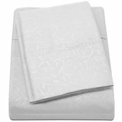 New 👍 Plazatex Vine Print 90GSM Brushed Microfiber Soft Wrinkle Free Sheet Set White ✨ -Sheets & Pillowcases Sales Shop unnamed file 5172