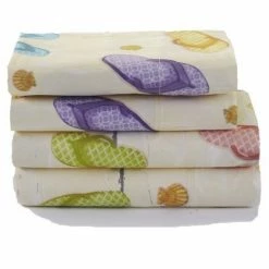 Flash Sale 😀 The Lakeside Collection Lakeside Flip Flop Sheet Set with Decorative Beach Themed Print ✔️ -Sheets & Pillowcases Sales Shop unnamed file 5207