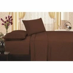 Top 10 💯 Plazatex Vine Print 90GSM Brushed Microfiber Soft Wrinkle Free Sheet Set Chocolate 🧨
