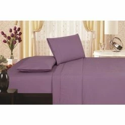 Budget 👍 Plazatex Vine Print 90GSM Brushed Microfiber Soft Wrinkle Free Sheet Set Purple ✨