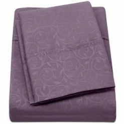 Budget 👍 Plazatex Vine Print 90GSM Brushed Microfiber Soft Wrinkle Free Sheet Set Purple ✨ -Sheets & Pillowcases Sales Shop unnamed file 5264