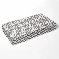 New ✨ Bacati - Gray Aztec Print Diamonds 100 percent Cotton Universal Baby US Standard Crib or Toddler Bed Fitted Sheet 😍
