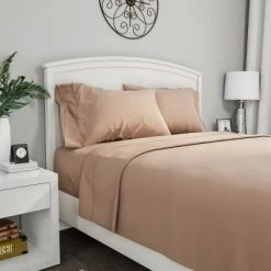 Outlet 🤩 Hastings Home 4-pc Brushed Microfiber Sheet Set - Queen, Taupe ✔️