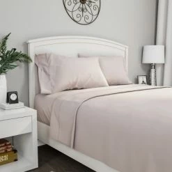 Deals 😀 Hastings Home Brushed Microfiber Bed Sheet Set - Queen-Size, Beige, 4 Pieces 💯