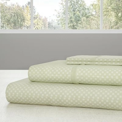 Best Pirce ๐ Hastings Home Queen Size Brushed Microfiber 4 Piece Embossed Checkered Bed Sheet and Linen Set with Stain Resistant Fitted and Flat Sheets - Sage ๐งจ 2 Best Pirce ๐ Hastings Home Queen Size Brushed Microfiber 4 Piece Embossed Checkered Bed Sheet and Linen Set with Stain Resistant Fitted and Flat Sheets - Sage ๐งจ - Image 2