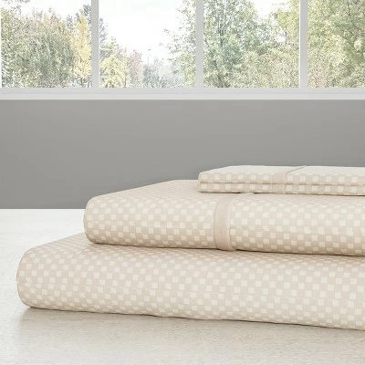 Hot Sale ๐ Hastings Home King Size Brushed Microfiber 4 Piece Embossed Checkered Bed Sheet and Linen Set with Stain Resistant Fitted and Flat Sheets - Champagne ๐ 2 Hot Sale ๐ Hastings Home King Size Brushed Microfiber 4 Piece Embossed Checkered Bed Sheet and Linen Set with Stain Resistant Fitted and Flat Sheets - Champagne ๐ - Image 2