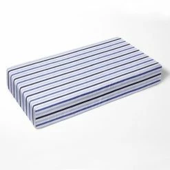 Brand new ๐ Bacati - Pin Stripes Blue Navy 100 percent Cotton Universal Baby US Standard Crib or Toddler Bed Fitted Sheet ๐