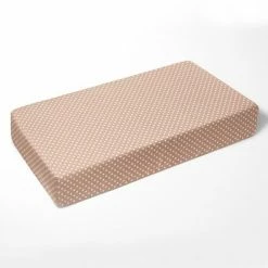Flash Sale 😀 Bacati - Beige Pin Dots 100 percent Cotton Universal Baby US Standard Crib or Toddler Bed Fitted Sheet 🎉