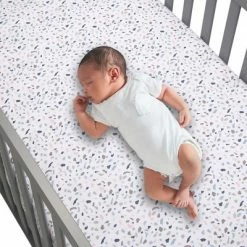 Flash Sale 🤩 Lambs & Ivy Signature Terrazzo Abstract Organic Cotton Fitted Crib Sheet 🔥