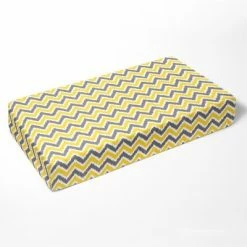Flash Sale 🔔 Bacati - Chevron Ikat Yellow Gray 100 percent Cotton Universal Baby US Standard Crib or Toddler Bed Fitted Sheet 🎁