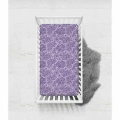 Best Sale 🤩 Bacati - Isabella Paisley Aqua Lilac Purple 3 pc Toddler Bedding Sheet Set 🎉