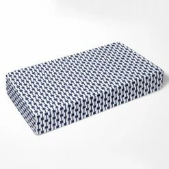Brand new ๐ Bacati - Aztec Print Kilim Navy 100 percent Cotton Universal Baby US Standard Crib or Toddler Bed Fitted Sheet ๐ฅ