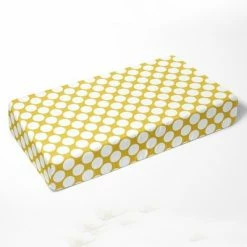 Best Pirce ❤️ Bacati - Yellow Large Dots 100 percent Cotton Universal Baby US Standard Crib or Toddler Bed Fitted Sheet 🎁
