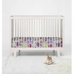 Hot Sale ⭐ Bacati - Botanical Floral with Birds Purple Multicolor 100 percent Cotton Universal Baby US Standard Crib or Toddler Bed Fitted Sheet 👍 -Sheets & Pillowcases Sales Shop unnamed file 693