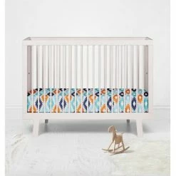 Budget 😍 Bacati - Aztec Print Kilim Aqua Orange Navy 100 percent Cotton Universal Baby US Standard Crib or Toddler Bed Fitted Sheet 😍 -Sheets & Pillowcases Sales Shop unnamed file 704