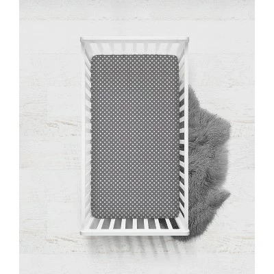 Best deal ❤️ Bacati - Gray Pin Dots 100 percent Cotton Universal Baby US Standard Crib or Toddler Bed Fitted Sheet 💯 2 Best deal ❤️ Bacati - Gray Pin Dots 100 percent Cotton Universal Baby US Standard Crib or Toddler Bed Fitted Sheet 💯 - Image 2