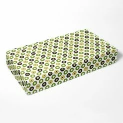 Wholesale ๐ Bacati - Mod Dots Green Yellow Beige Chocolate 100 percent Cotton Universal Baby US Standard Crib or Toddler Bed Fitted Sheet ๐