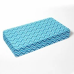 Deals 🔔 Bacati - Chevron Ikat Aqua Turquoise 100 percent Cotton Universal Baby US Standard Crib or Toddler Bed Fitted Sheet 🤩