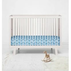 Deals 🔔 Bacati - Chevron Ikat Aqua Turquoise 100 percent Cotton Universal Baby US Standard Crib or Toddler Bed Fitted Sheet 🤩 -Sheets & Pillowcases Sales Shop unnamed file 756