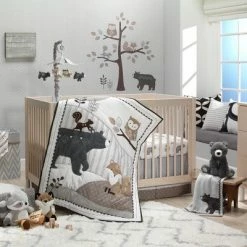 Deals ❤️ Lambs & Ivy Woodland Forest White/Gray Animal 100% Cotton Baby Fitted Crib Sheet 🌟 -Sheets & Pillowcases Sales Shop unnamed file 76
