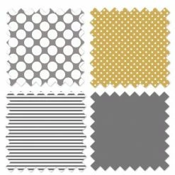 Coupon ✔️ Bacati - Dots Pin Stripes Gray Yellow 3 pcToddler Sheet Set ⌛