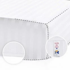 Outlet 🌟 100% Cotton Fitted Sheet Separate | Striped 500 Thread Count with Deep Pockets by California Design Den 🧨